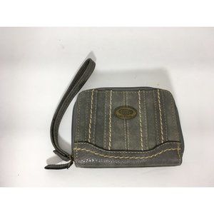 B.O.C. Grey Multi Zip Small Vinyl Wristlet Wallet